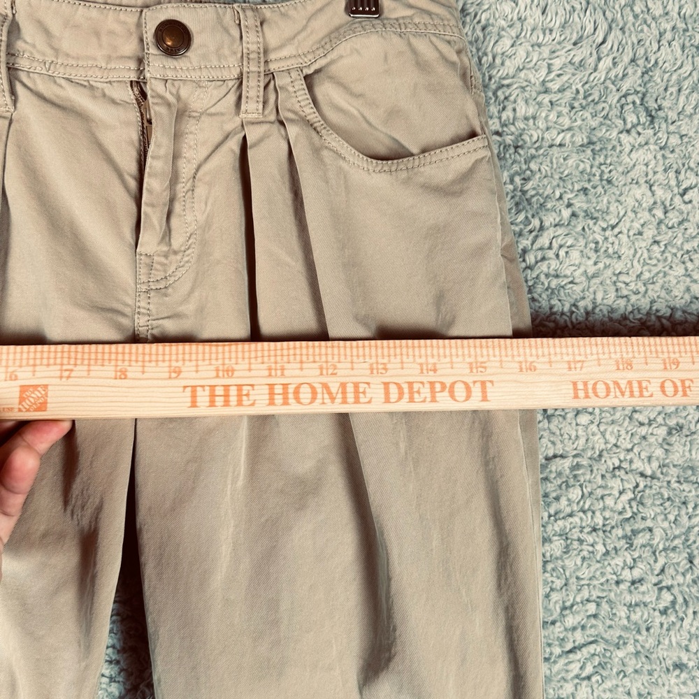 Burberry Brit Cotton Khaki Pleated Zip Fly Pants Size 2 - Picture 9 of 16